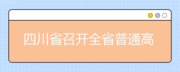 四川省召开全省普通高考备考工作视频会议