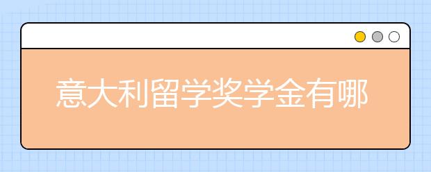意大利留学奖学金有哪些?