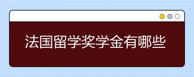 法国留学奖学金有哪些?