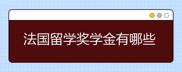 法国留学奖学金有哪些？