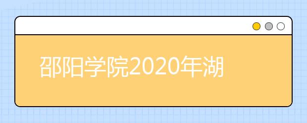 邵阳学院2020年湖南省公费定向师范生（艺术类）分市分县区招生计划