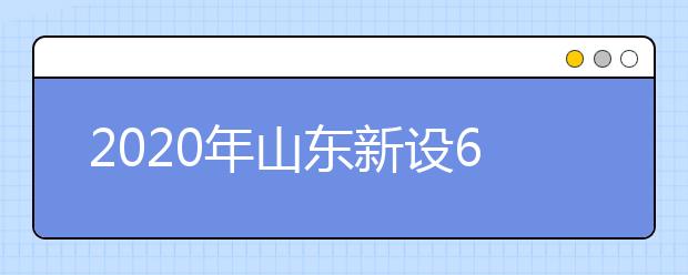 2020年山东新设6所高职高专院校