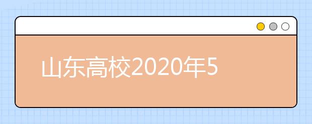 山东高校2020年5月15日前完成开学条件核验工作