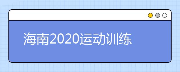 海南2020运动训练、武术与民族传统体育专业单独招生网上报名即将开始