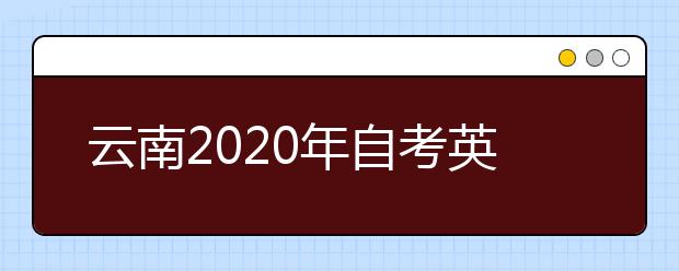 云南2020年自考英语（专升本）专业计划