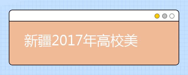 新疆2017年高校美术类专业统一考试大纲