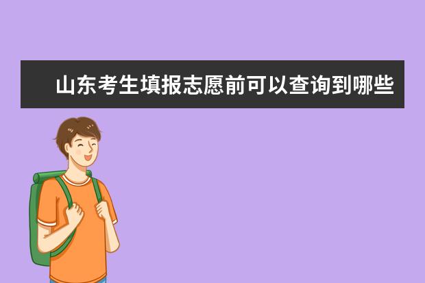 山东考生填报志愿前可以查询到哪些信息?