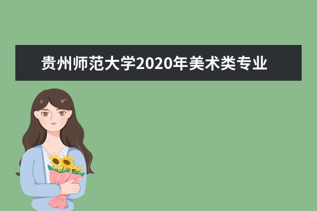 贵州师范大学2020年美术类专业招生计划
