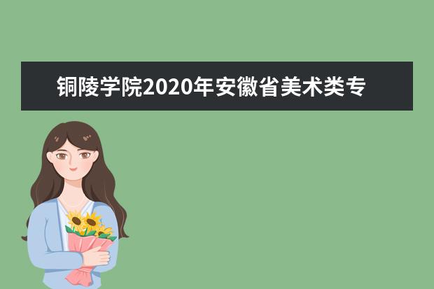 铜陵学院2020年安徽省美术类专业录取分数线