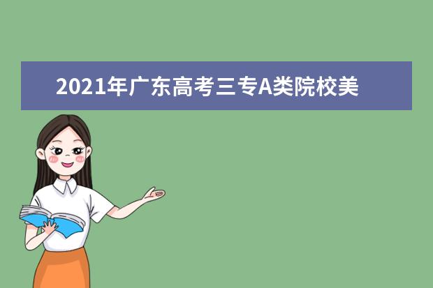 2021年广东高考三专A类院校美术类统考专业征集志愿招生计划