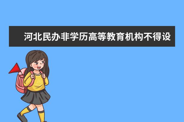 河北民办非学历高等教育机构不得设分支机构