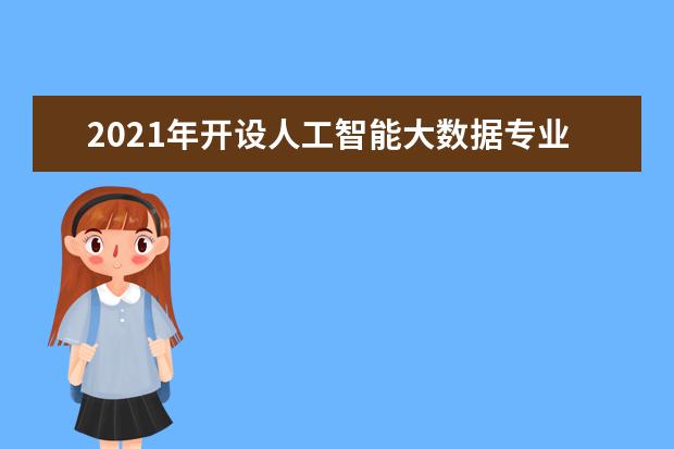 2021年开设人工智能大数据专业重点大学名单