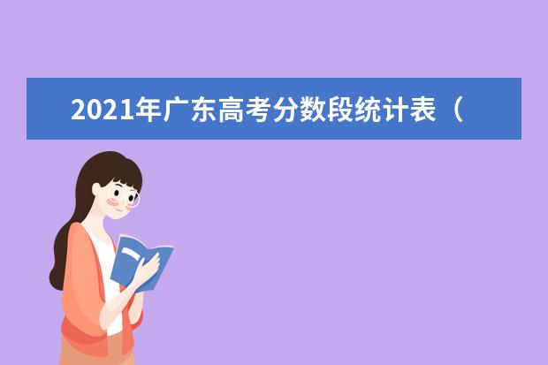 2021年广东高考分数段统计表（体育类）