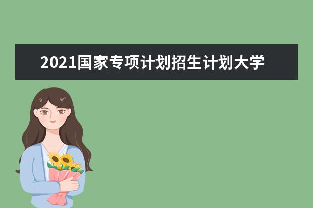 2021国家专项计划招生计划大学名单