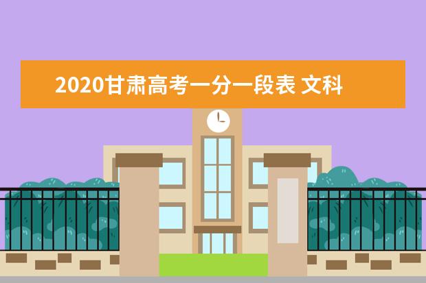 2020甘肃高考一分一段表 文科成绩排名及考生人数统计