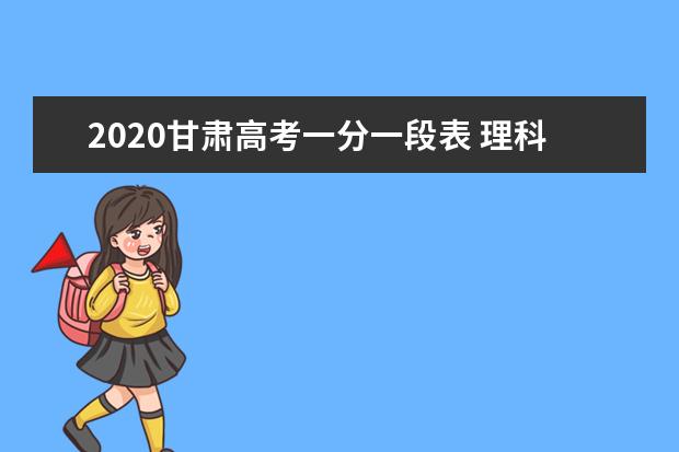 2020甘肃高考一分一段表 理科成绩排名及考生人数统计