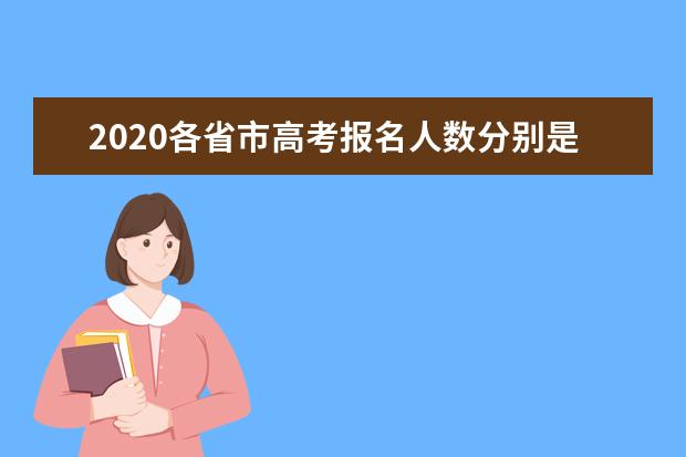 2020各省市高考报名人数分别是多少