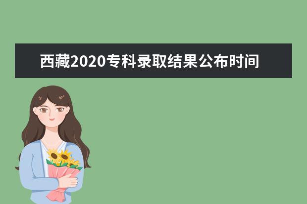 西藏2020专科录取结果公布时间发布