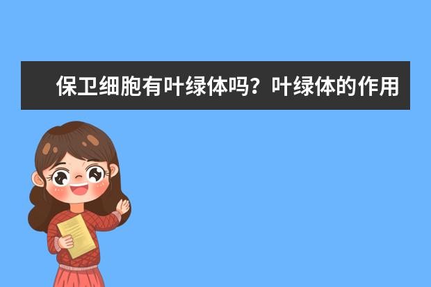 保卫细胞有叶绿体吗？叶绿体的作用是什么