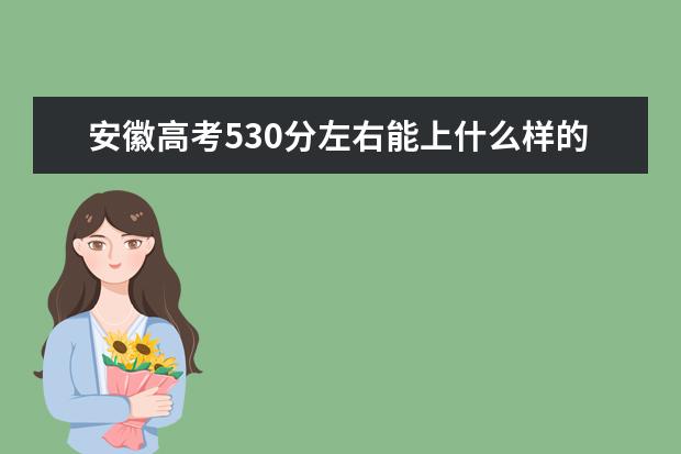 安徽高考530分左右能上什么样的大学