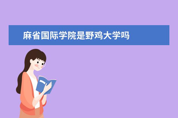 麻省国际学院是野鸡大学吗