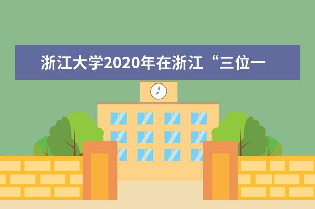 浙江大学2020年在浙江“三位一体”综合评价招生700
