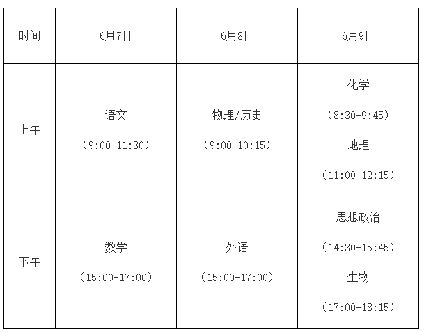 2022年福建高考时间 高考一般是几月几号