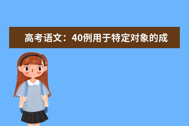 高考语文备考：40例用于特定对象的成语解析