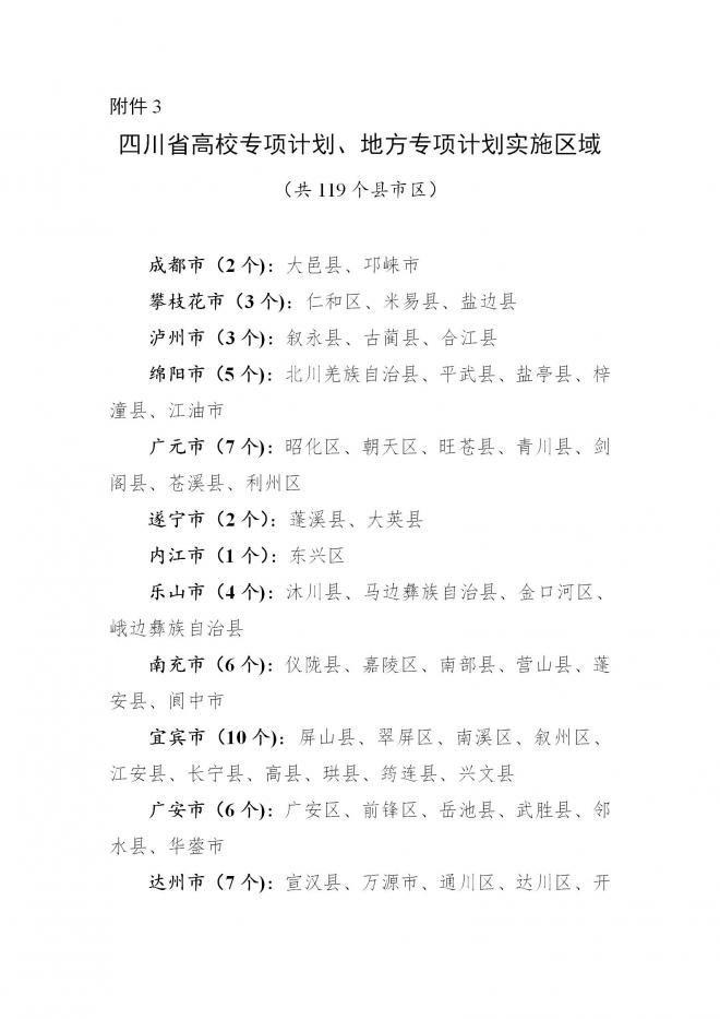 四川关于做好2022年重点高校招生专项计划实施工作的通知