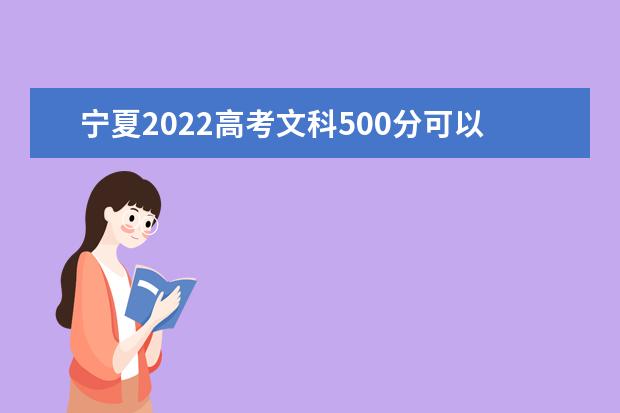 宁夏2022高考文科500分可以上什么大学