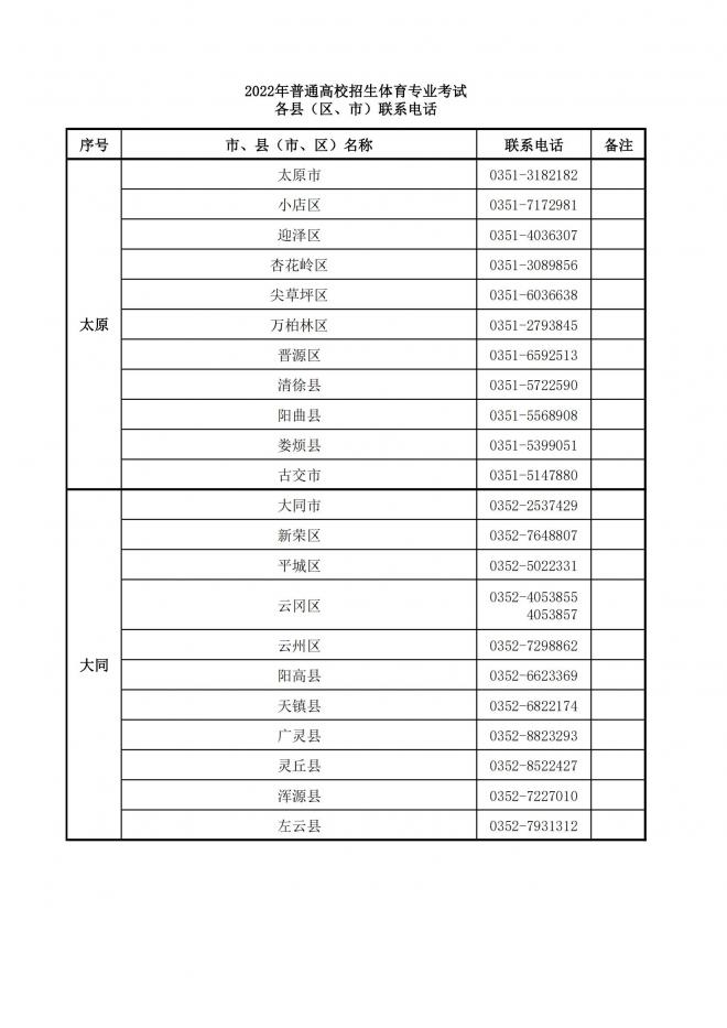 山西关于举行2022年普通高校招生体育专业考试的公告