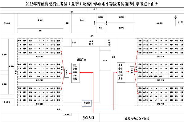 淄博市张店区2022夏季高考考场分布图及考场地址