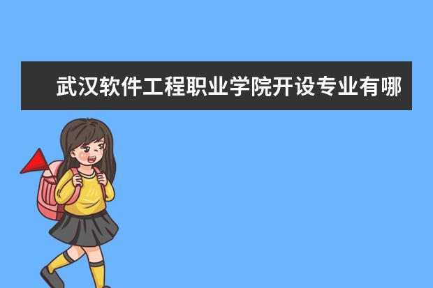 武汉软件工程职业学院开设专业有哪些（专业目录一览表）