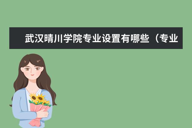 武汉晴川学院专业设置有哪些（专业目录一览表）