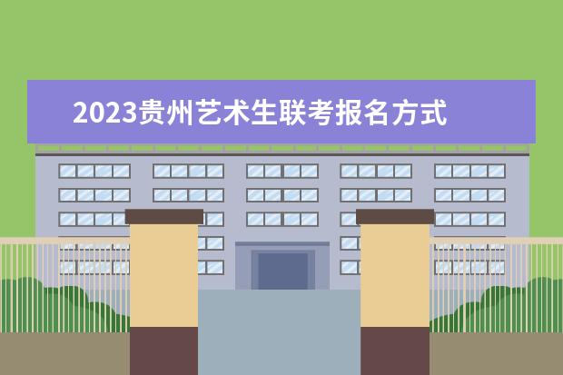 2023贵州艺术生联考报名方式 贵州2023艺术生联考有哪些流程