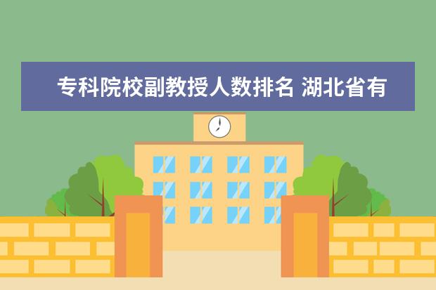 专科院校副教授人数排名 湖北省有哪些比较好的高职高专院校?