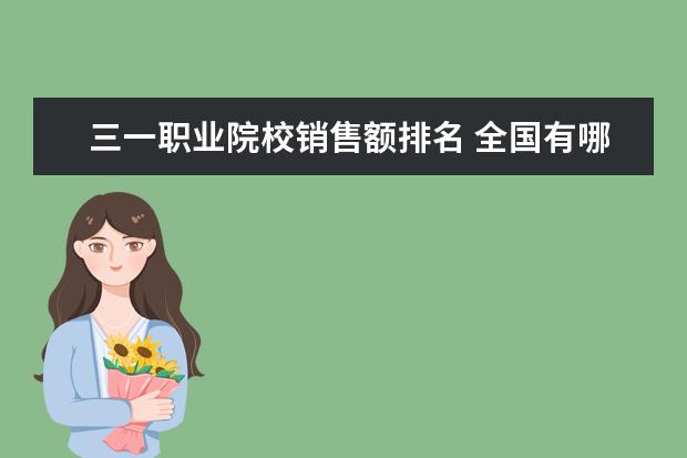 三一职业院校销售额排名 全国有哪些重工集团,能否详细点
