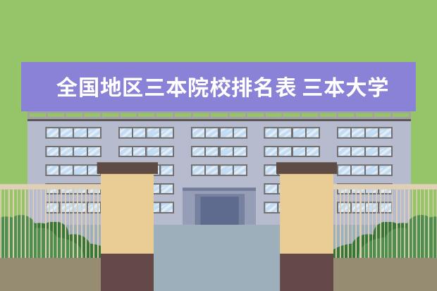 全国地区三本院校排名表 三本大学排行榜