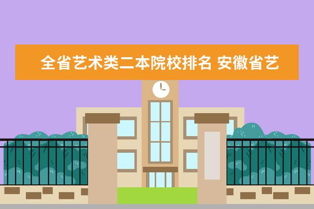 全省艺术类二本院校排名 安徽省艺术类二本院校有哪些
