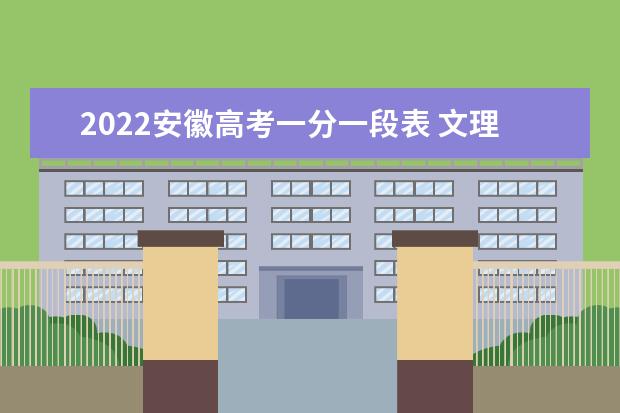 2022安徽高考一分一段表 文理科高考成绩排名