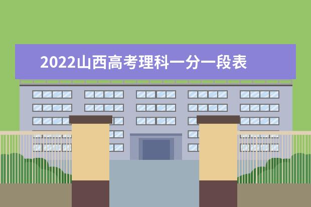 2022山西高考理科一分一段表