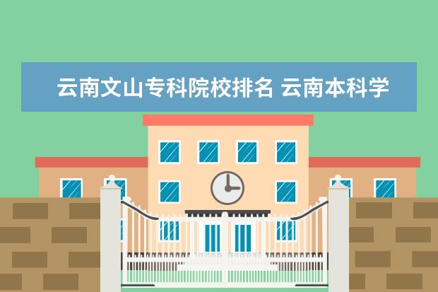 云南文山专科院校排名 云南本科学校排名