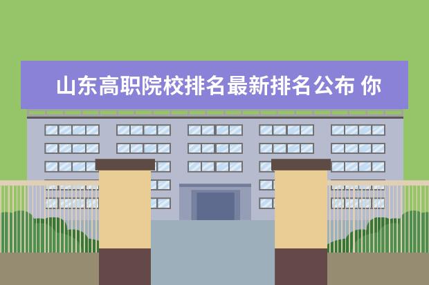 山东高职院校排名最新排名公布 你知道山东省专科学校排名怎么样啊?