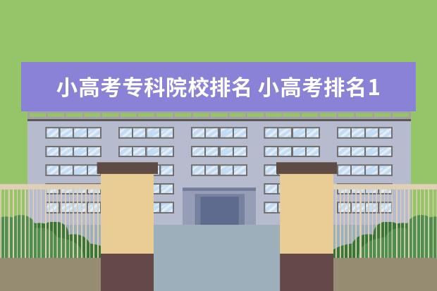 小高考专科院校排名 小高考排名12万可以报哪个公办专科