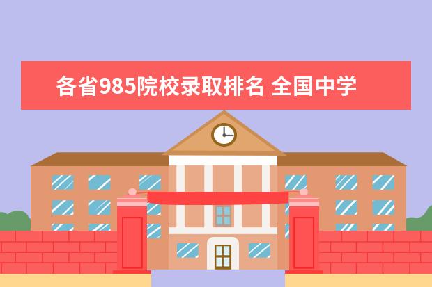 各省985院校录取排名 全国中学985录取率排名