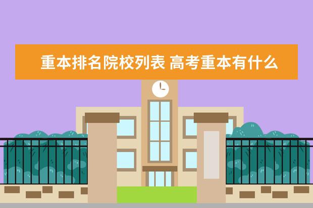 重本排名院校列表 高考重本有什么学校!!!