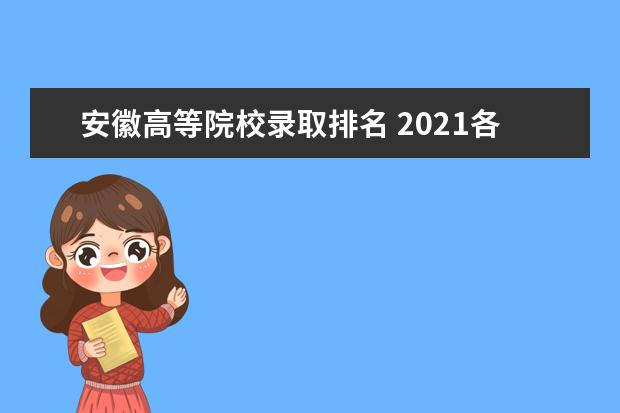 安徽高等院校录取排名 2021各大院校在安徽录取分数