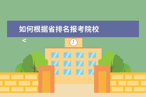 如何根据省排名报考院校 
  <strong>
   按“分数”的思路来选择大学
  </strong>