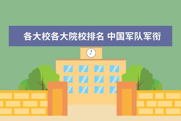 各大校各大院校排名 中国军队军衔,从小到大排是什么?
