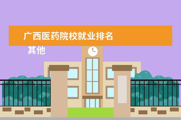 广西医药院校就业排名 
  其他信息：
  <br/>